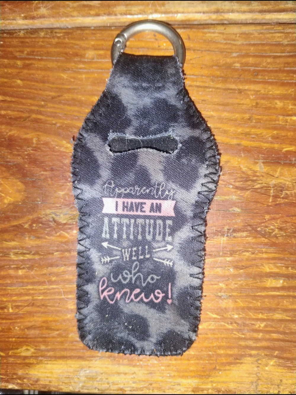 Leopard Print Zip Key & Card Pouch - Black & Brown